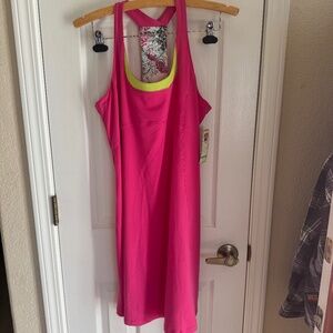 NWT Soy Bu athletic dress pink w/ shelf bra